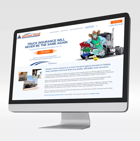 Sariya IT's SEO service portfolio for truck insurance website.